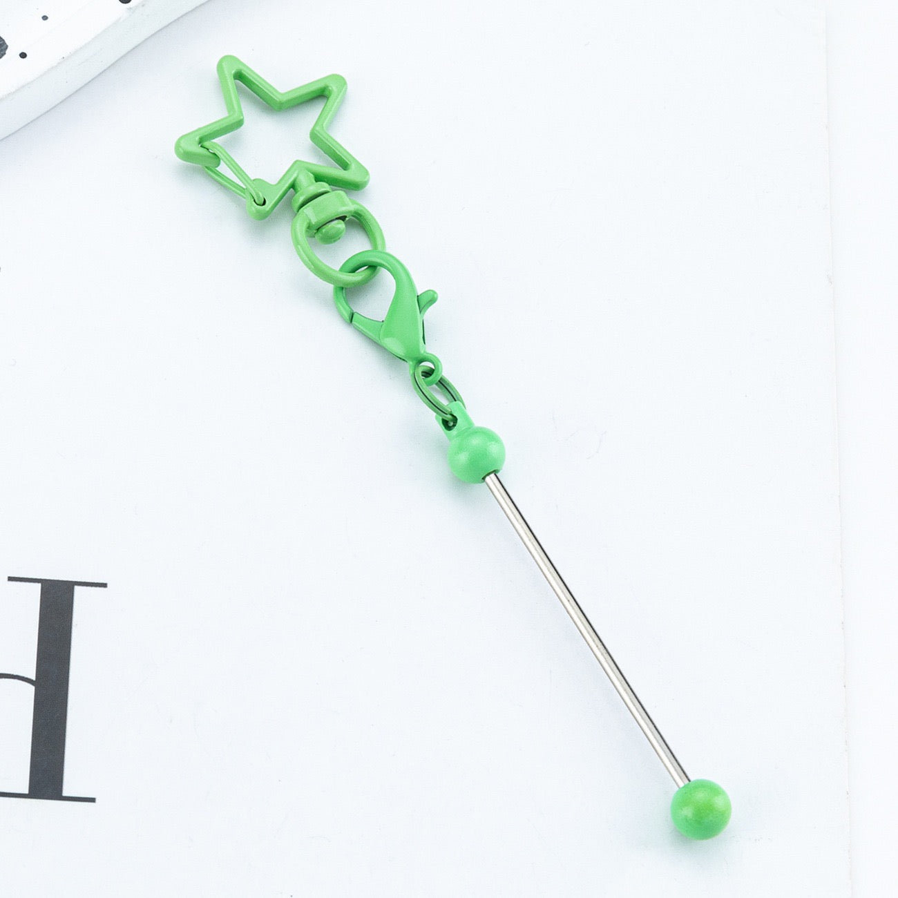 Beaded five-pointed star shaped keychain（6PCS）