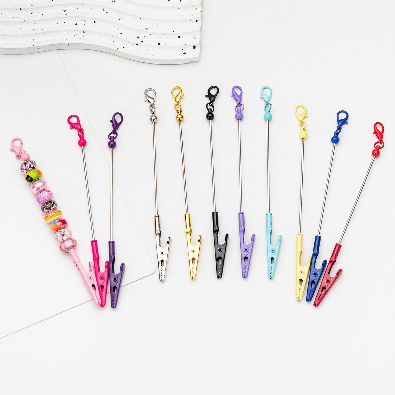 Beadable metal thick rod lobster claw buckle multi-function clip（6PCS）