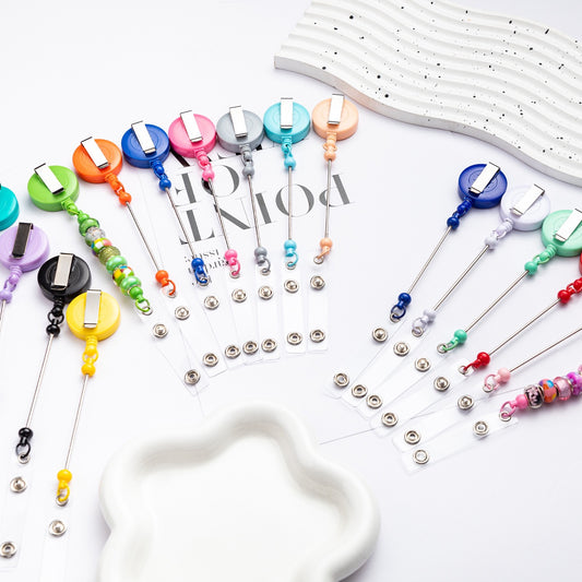 16-Beadable multi-colored badge reel（8PCS）
