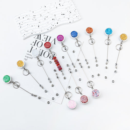 15-Beadable glitter sequin badge reel（6PCS）