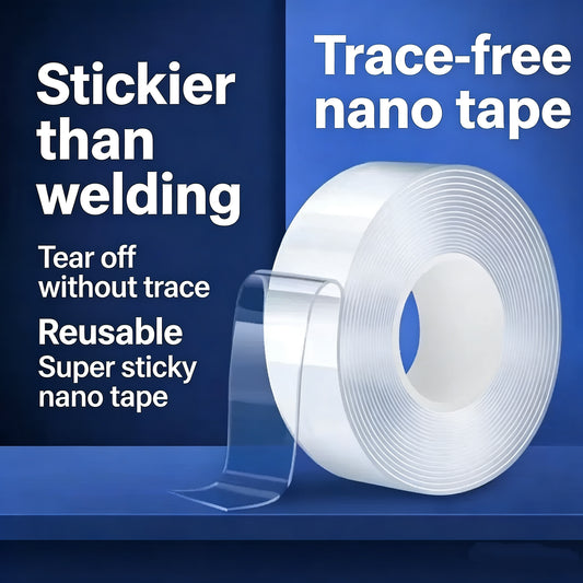 Nano double-sided transparent and seamless adhesive
