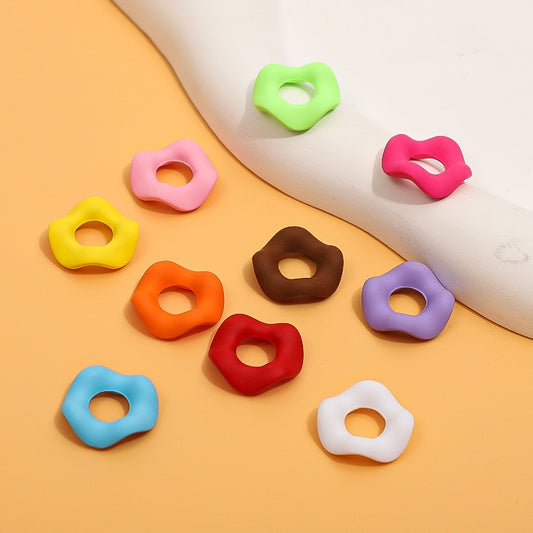 Mix Hexagonal hand-feel paint macaron color series wave spacer（60PCS）