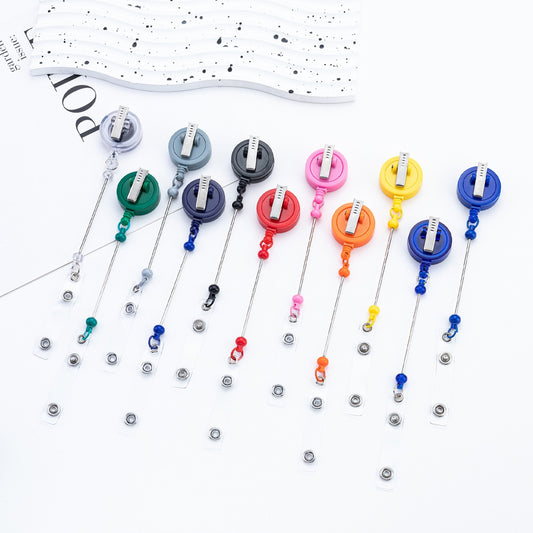 Bead-compatible rotating clip with telescopic easy-pull buckle（6PCS）