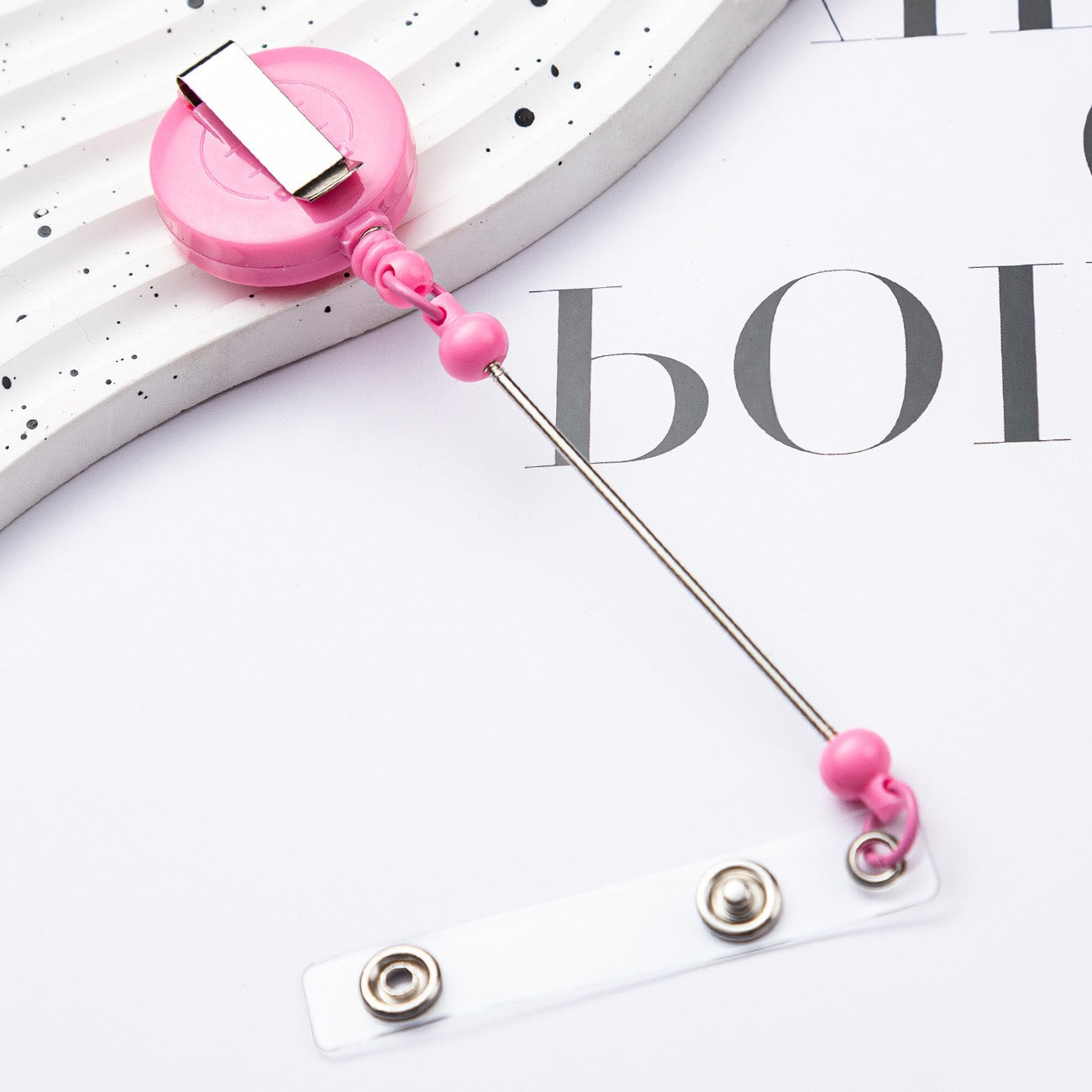 16-Beadable multi-colored badge reel（8PCS）