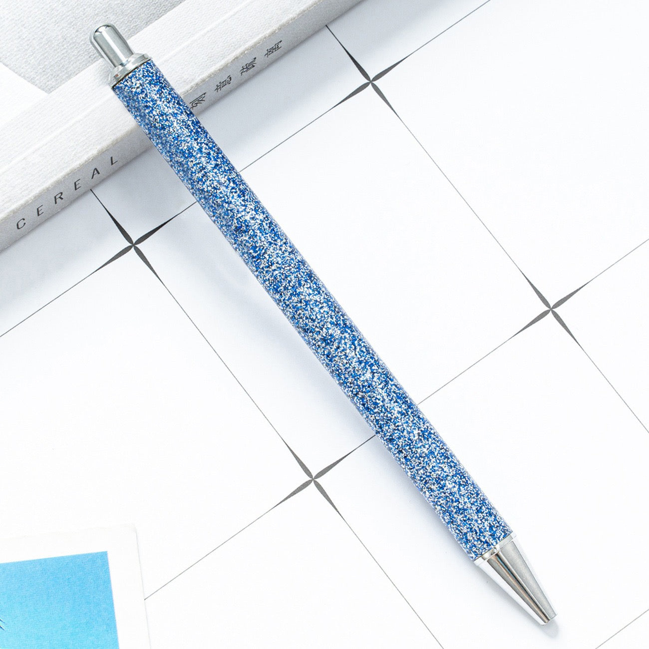 Glitter press-to-release metal ballpoint pen（8PCS）