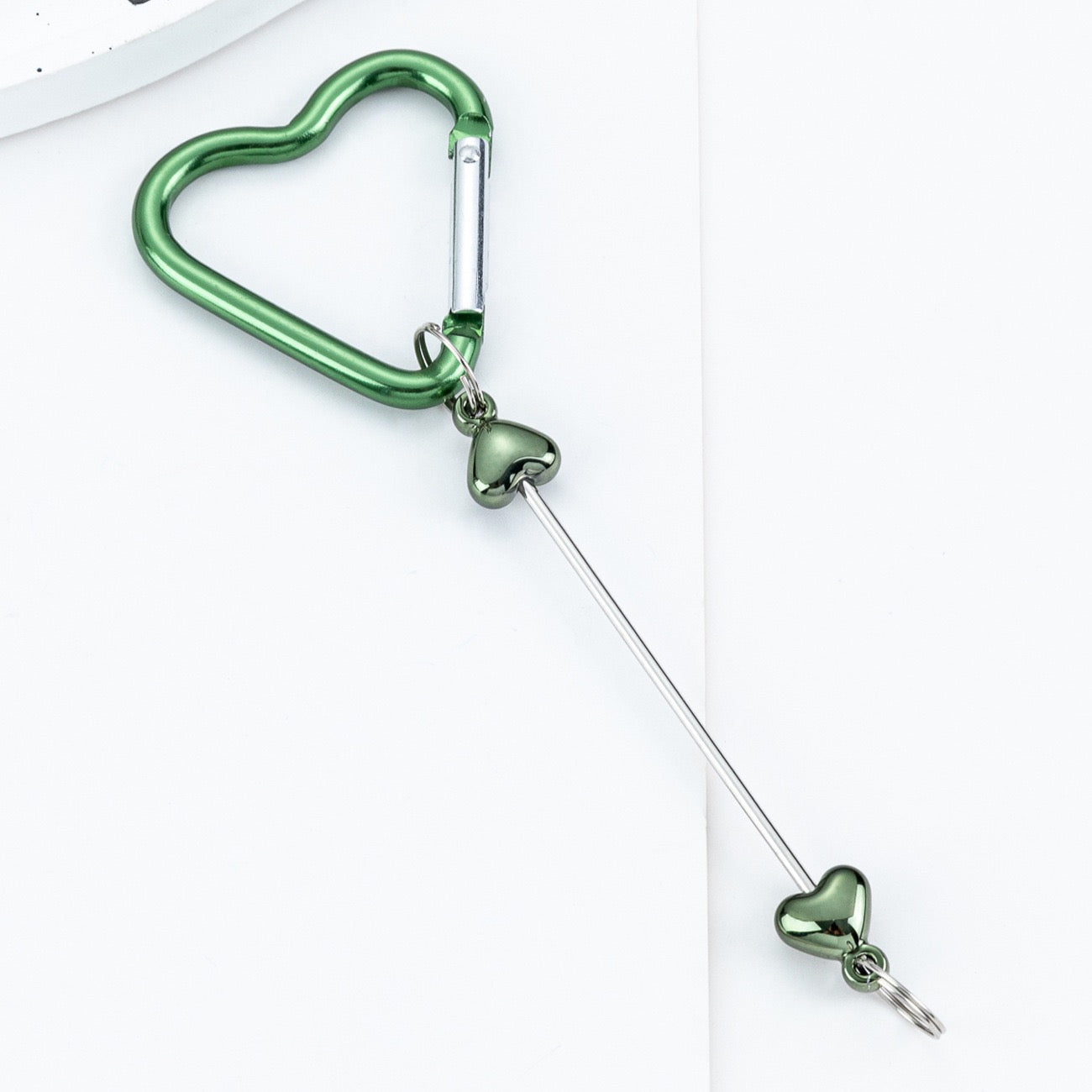 Beaded heart-shaped metal climbing buckle（6PCS）