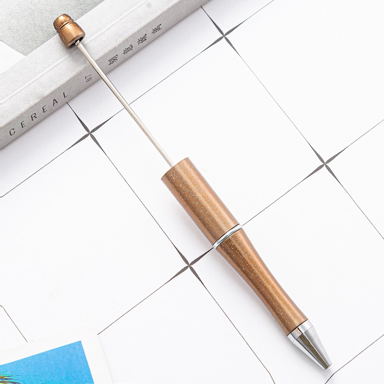 05--10PCS A bag DIY handmade bead pens, plastic ballpoint pens