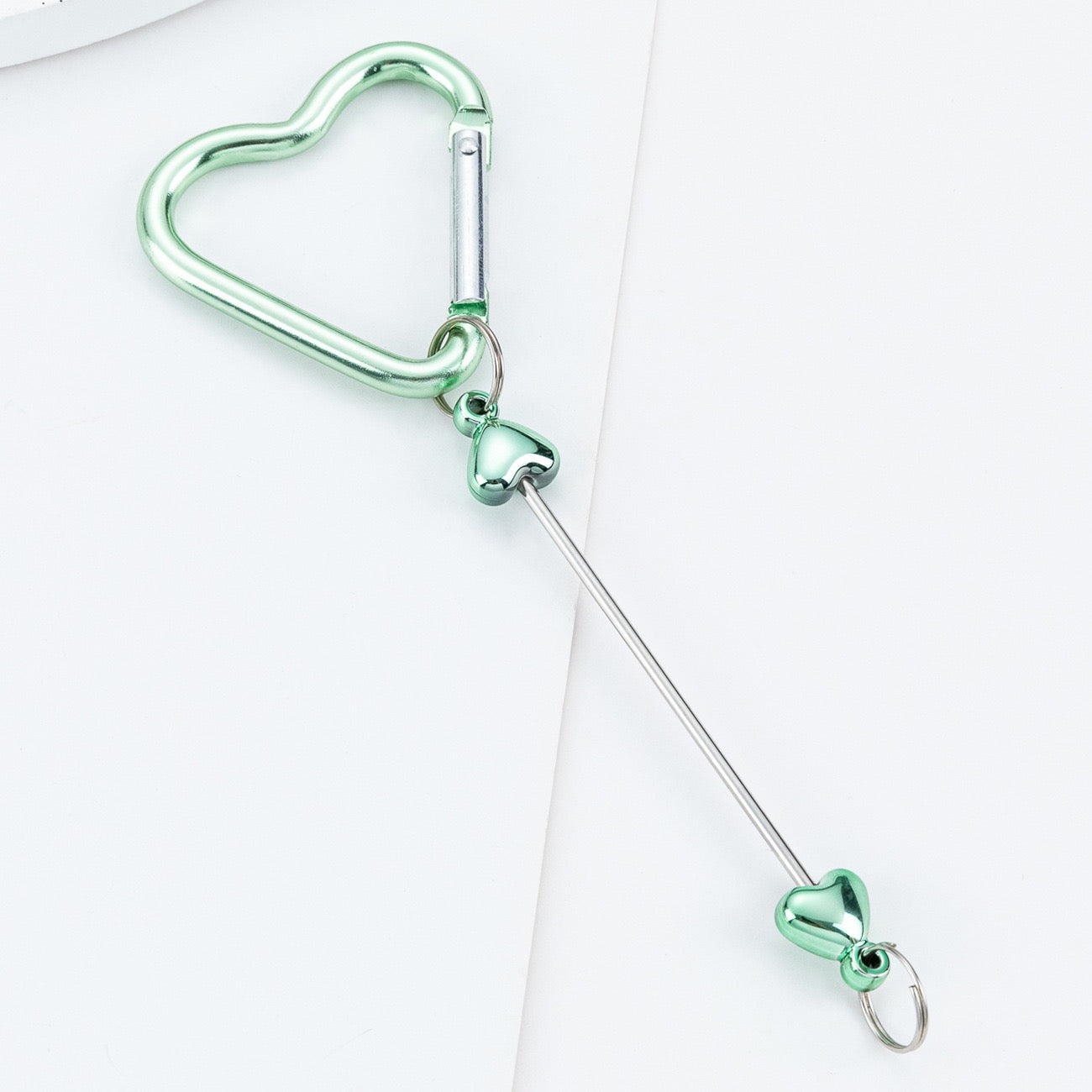 Beaded heart-shaped metal climbing buckle（6PCS）