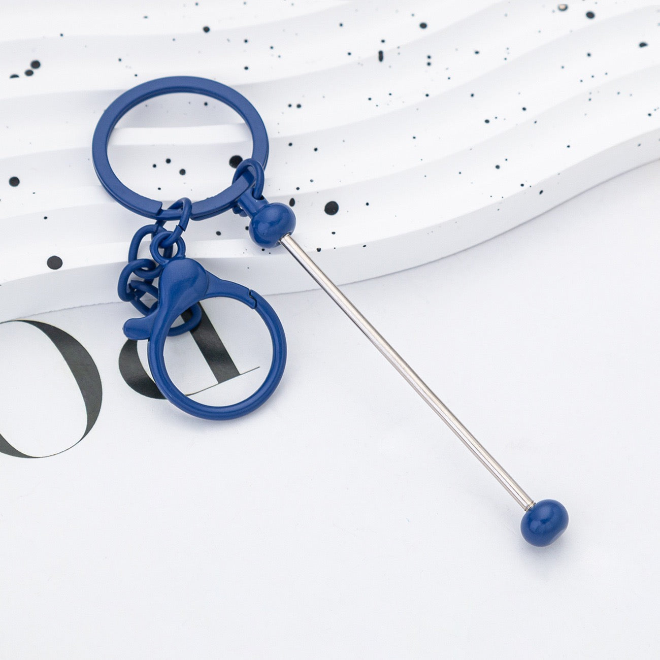 Beadable metal, colored keychain（6PCS）
