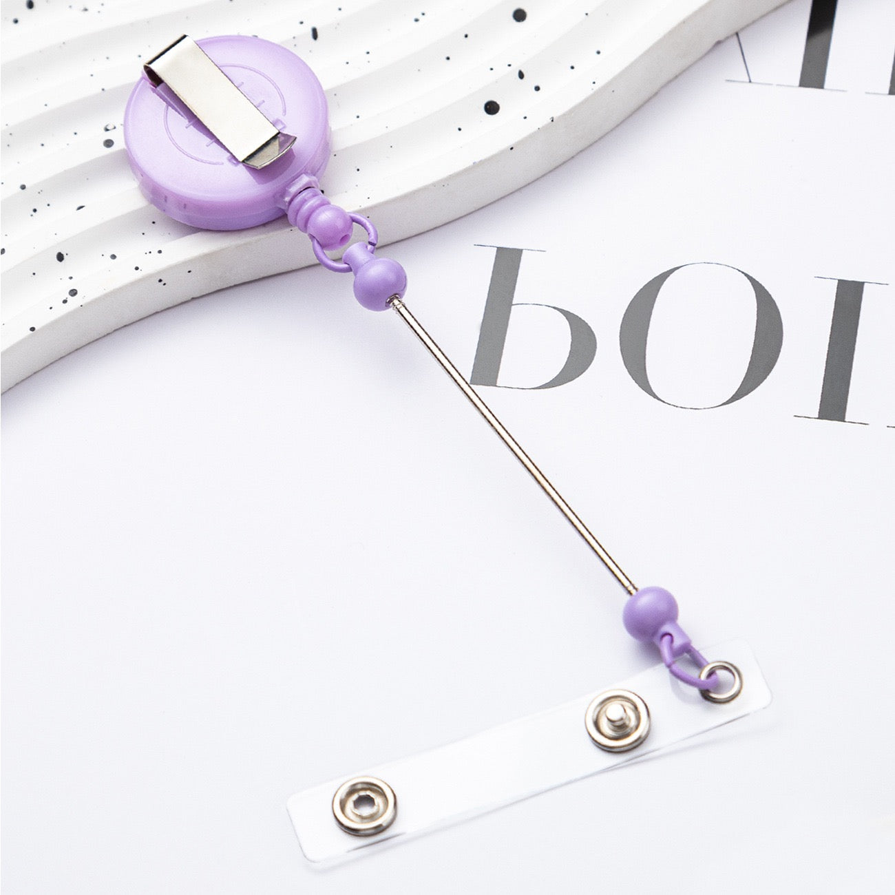 16-Beadable multi-colored badge reel（8PCS）