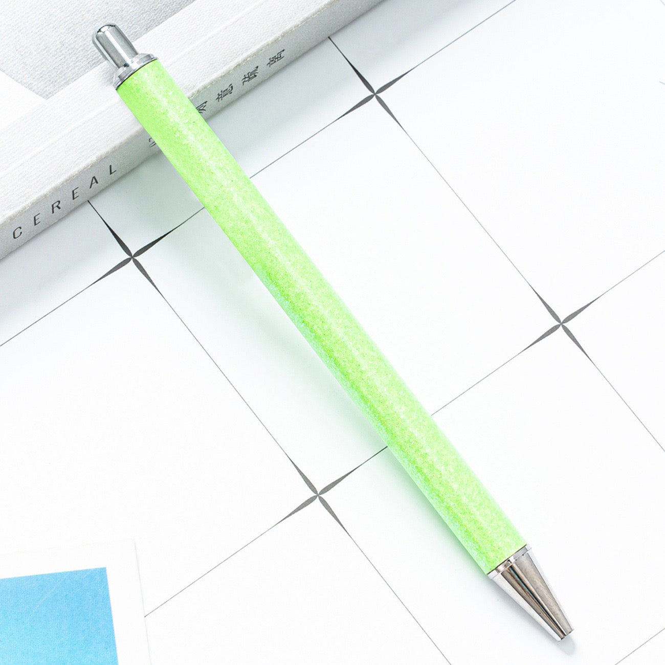 Glitter press-to-release metal ballpoint pen（8PCS）