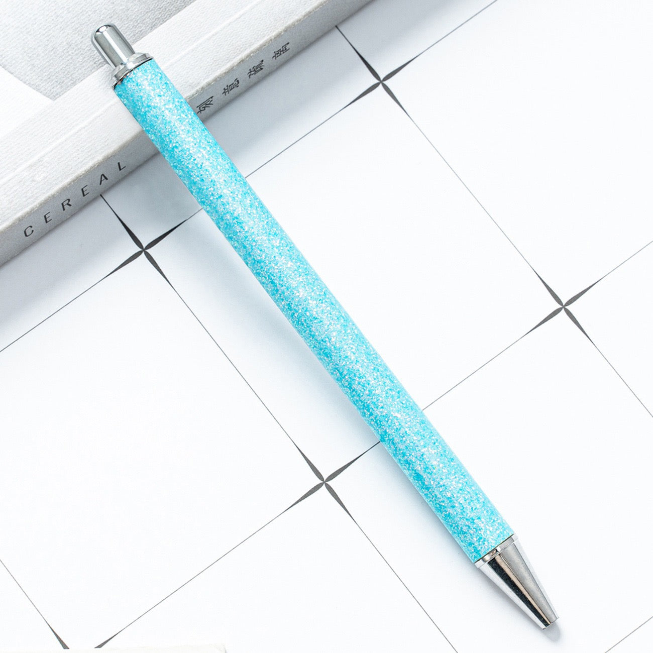 Glitter press-to-release metal ballpoint pen（8PCS）