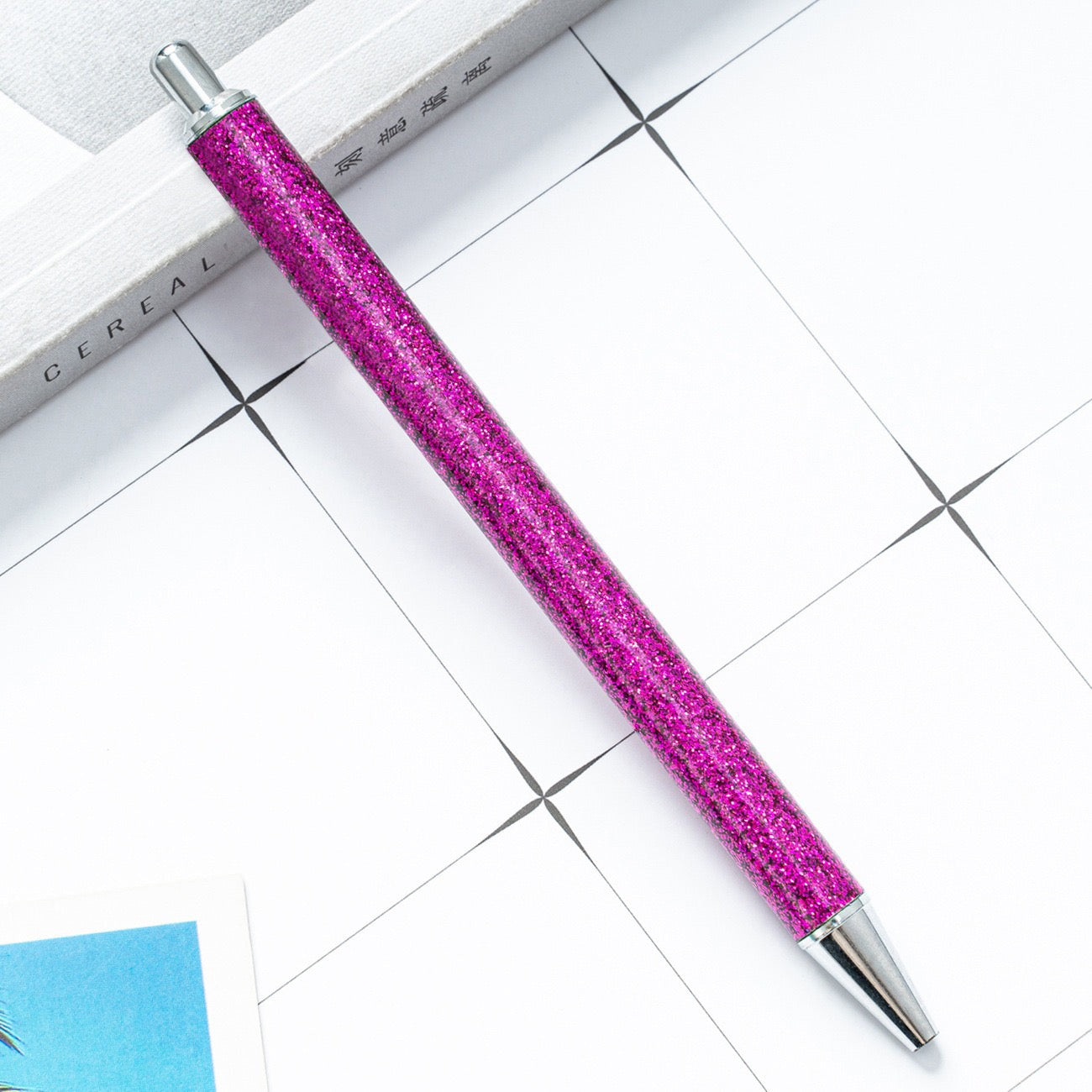 Glitter press-to-release metal ballpoint pen（8PCS）