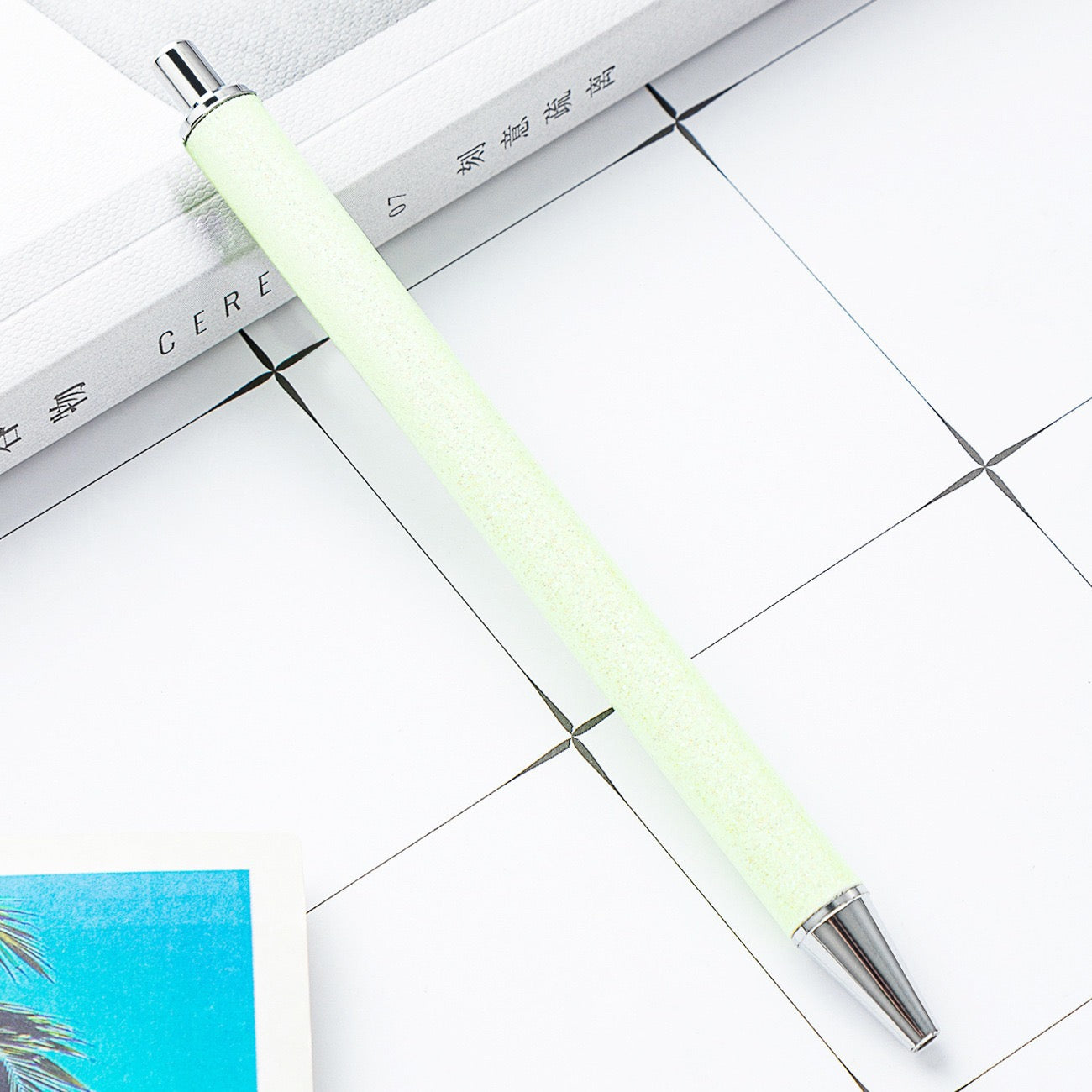 Glitter press-to-release metal ballpoint pen（8PCS）