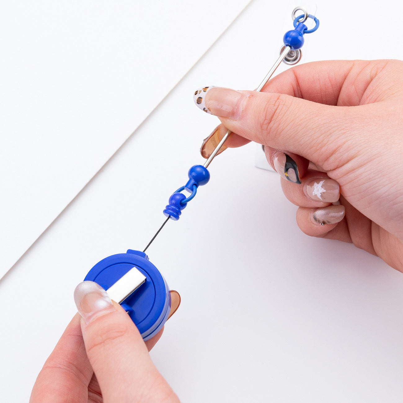 Bead-compatible rotating clip with telescopic easy-pull buckle（6PCS）