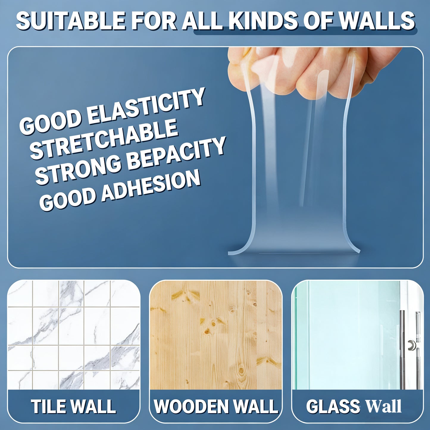 Nano double-sided transparent and seamless adhesive