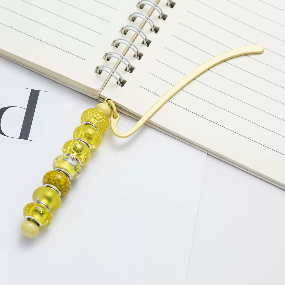 Metal beaded bookmark page clip（7PCS）