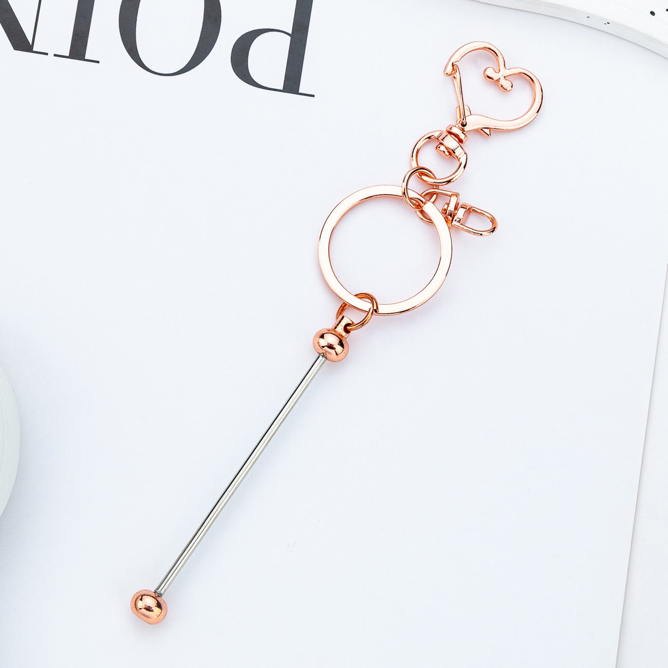 Beaded heart keychain pendant（6PCS ）