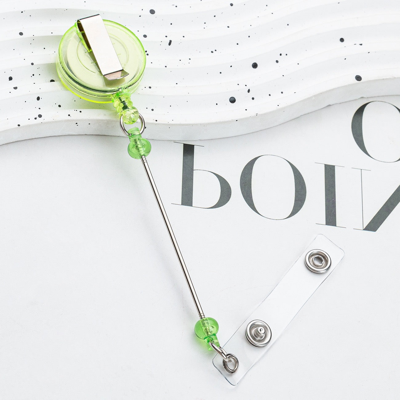 16-Beadable multi-colored badge reel（8PCS）