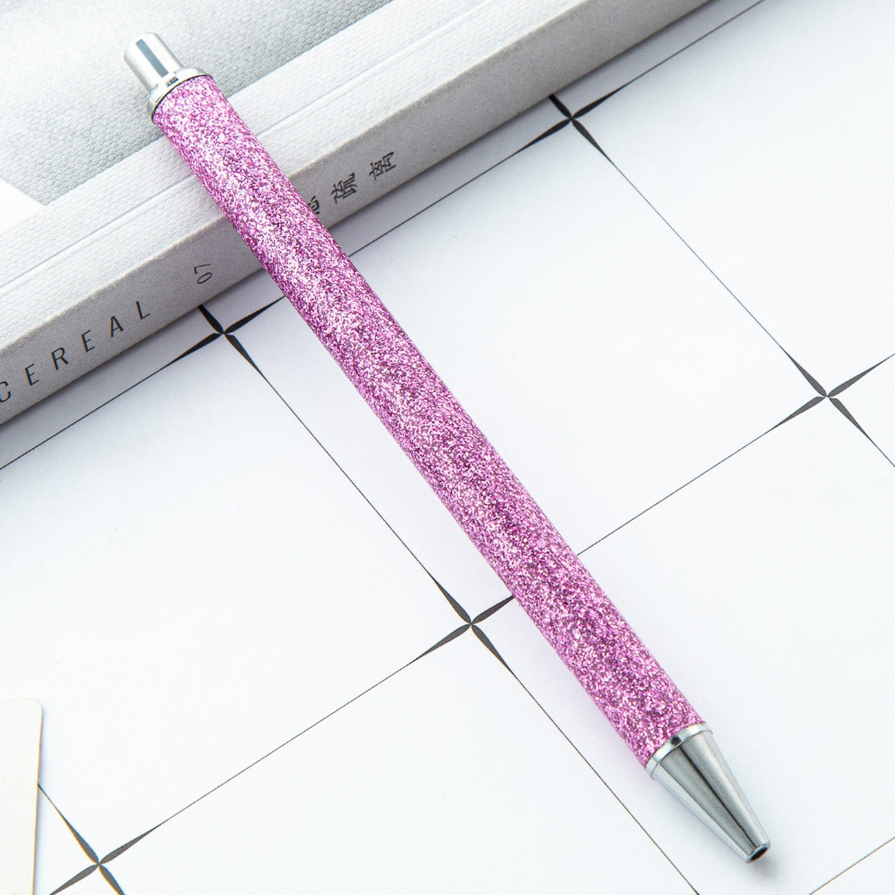 Glitter press-to-release metal ballpoint pen（8PCS）