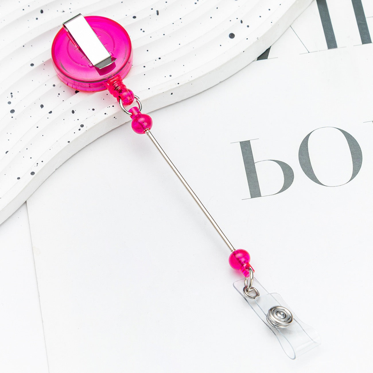 16-Beadable multi-colored badge reel（8PCS）