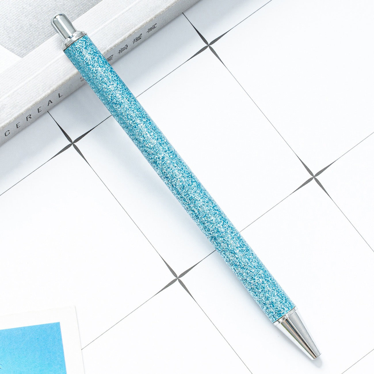 Glitter press-to-release metal ballpoint pen（8PCS）