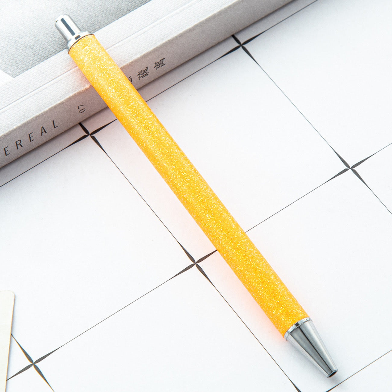 Glitter press-to-release metal ballpoint pen（8PCS）