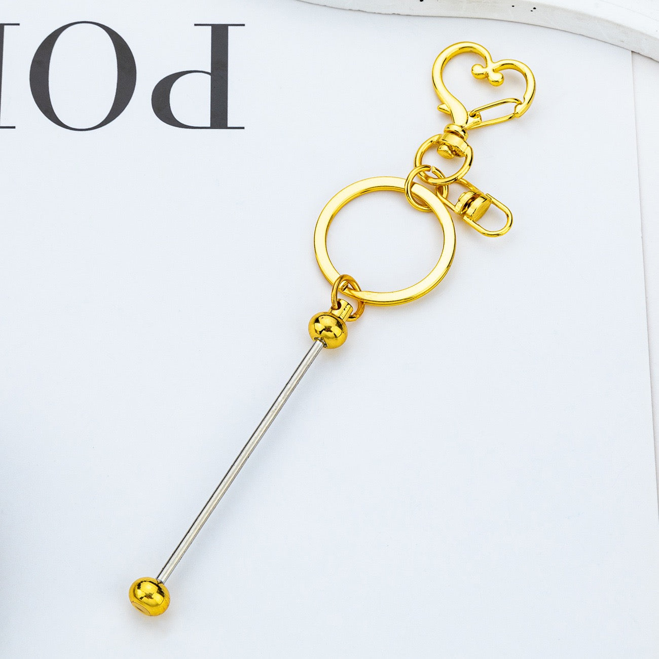 Beaded heart keychain pendant（6PCS ）