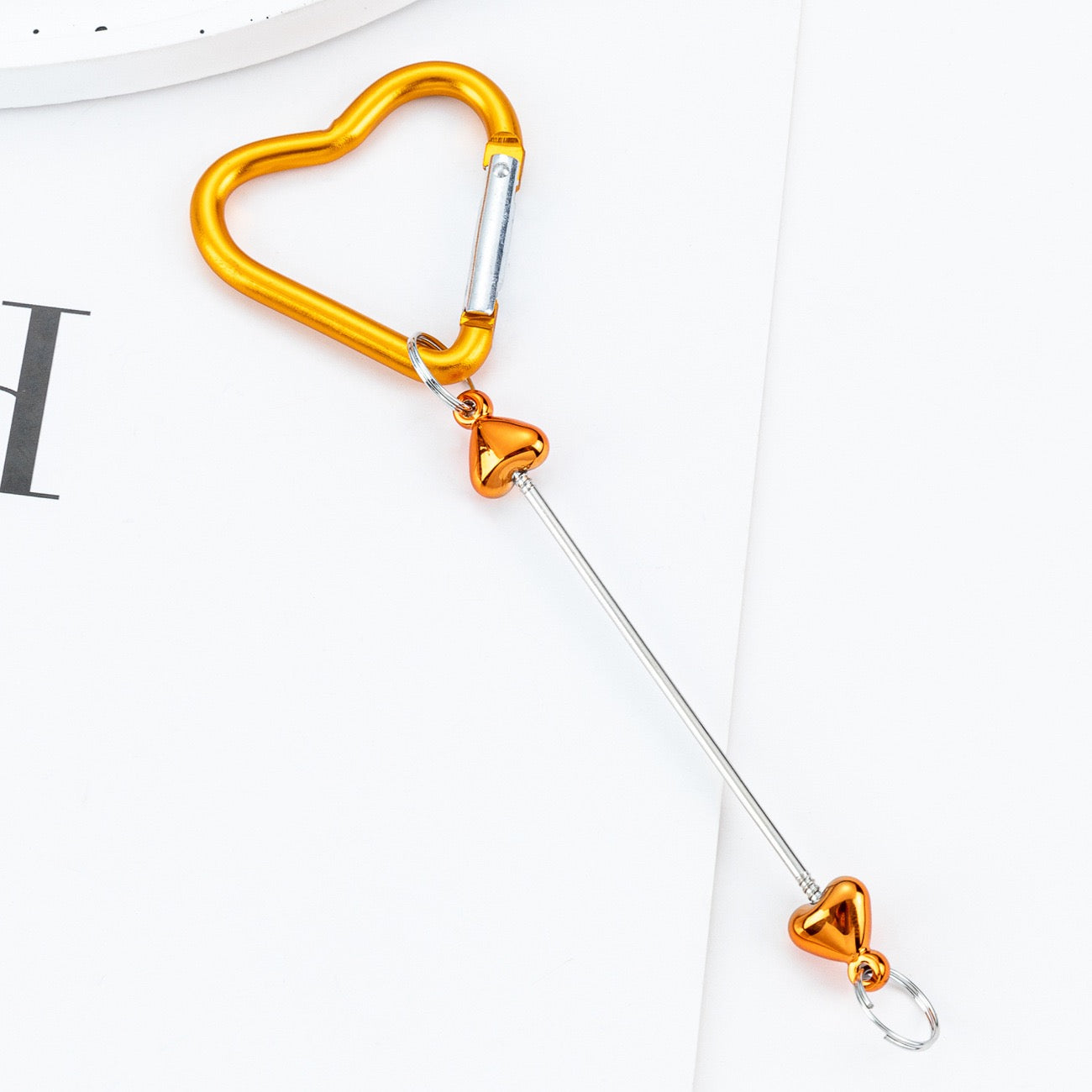 Beaded heart-shaped metal climbing buckle（6PCS）