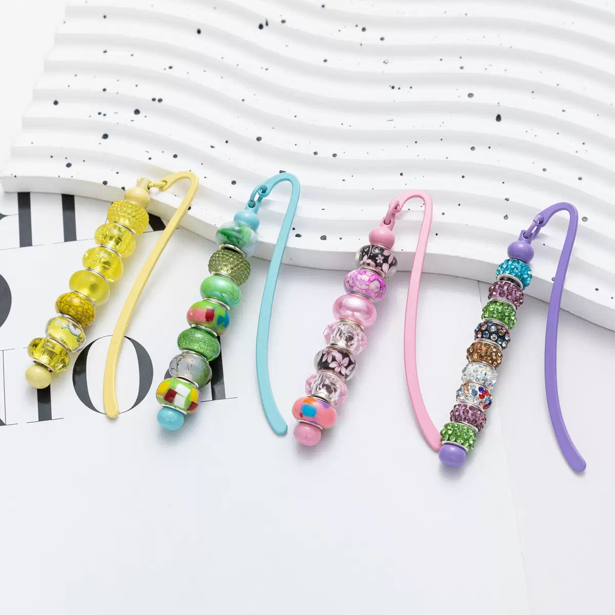 Metal beaded bookmark page clip（7PCS）