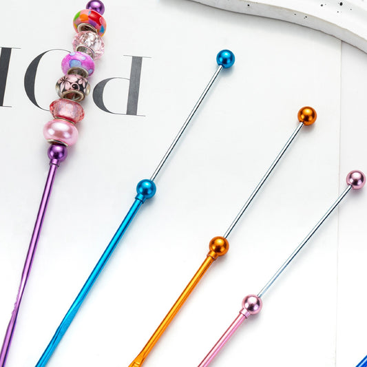 17-6MM Beadable metal color aluminum crochet hooks（6PCS）