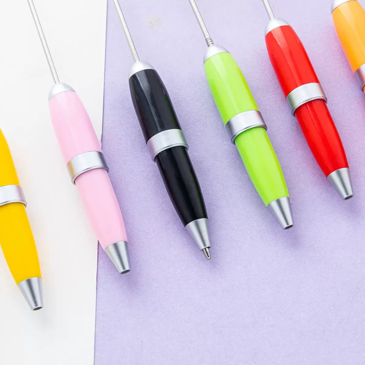 Beaded candy-colored keychain ballpoint pen（6PCS）