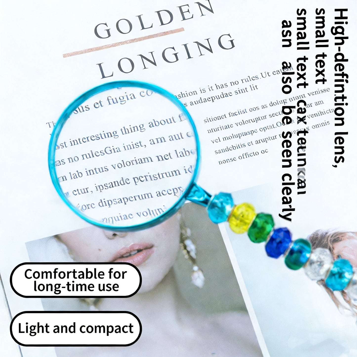 Bead-stringable high-definition handheld magnifier（4PCS）