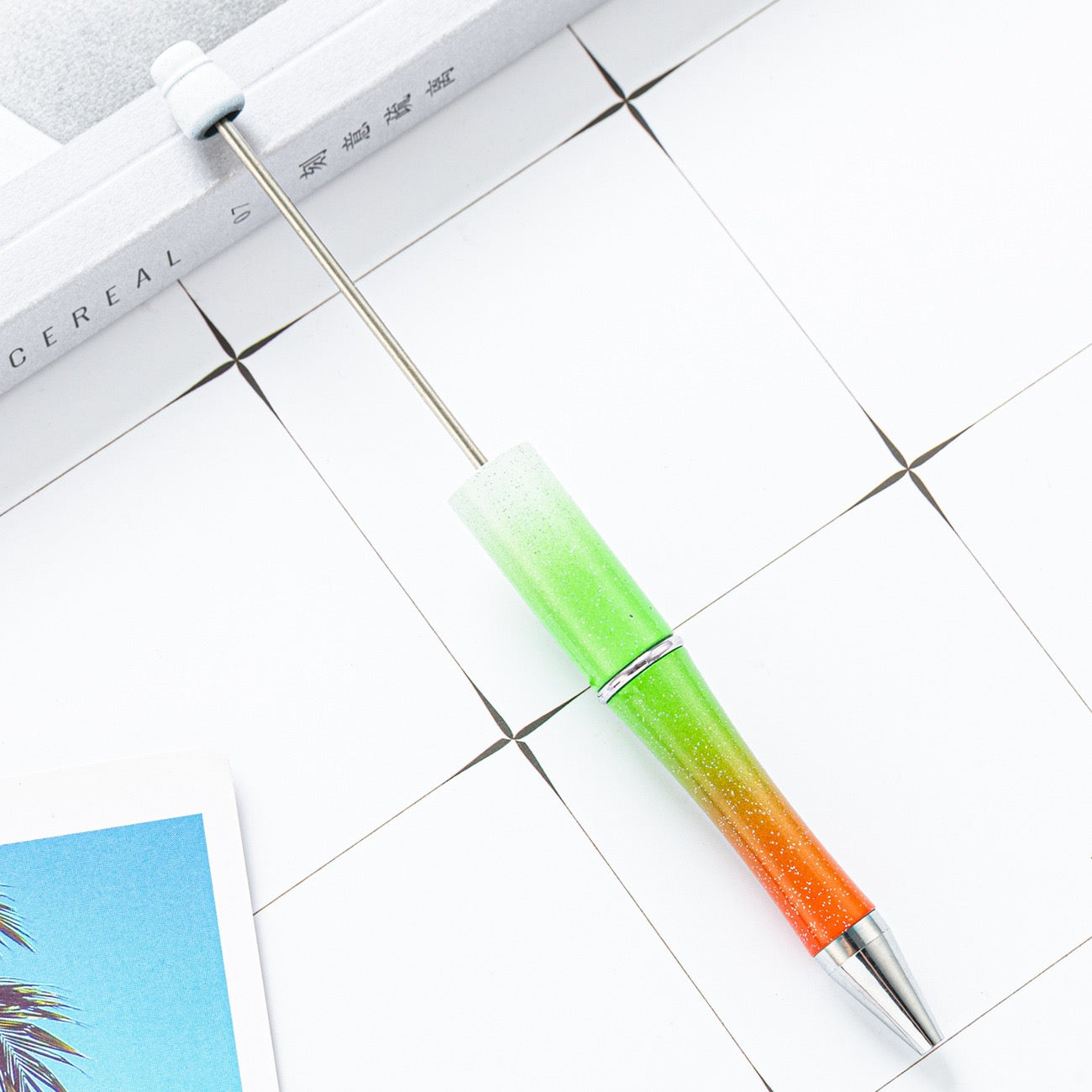05--10PCS A bag DIY handmade bead pens, plastic ballpoint pens