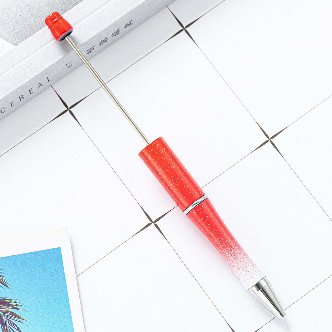 05--10PCS A bag DIY handmade bead pens, plastic ballpoint pens