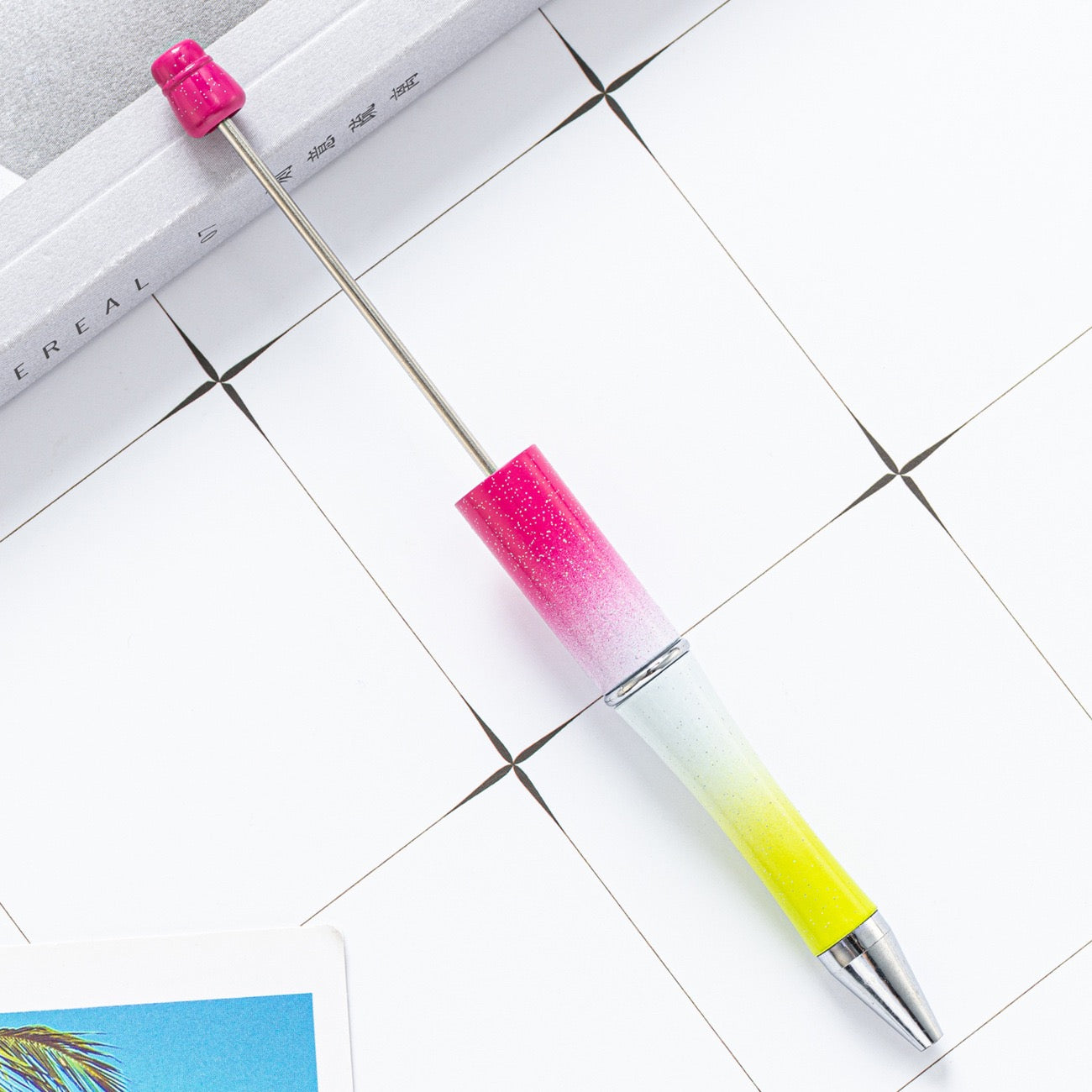 05--10PCS A bag DIY handmade bead pens, plastic ballpoint pens