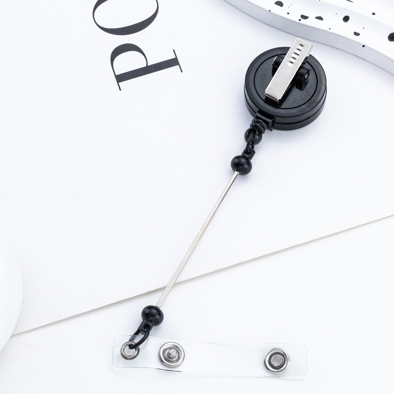 Bead-compatible rotating clip with telescopic easy-pull buckle（6PCS）