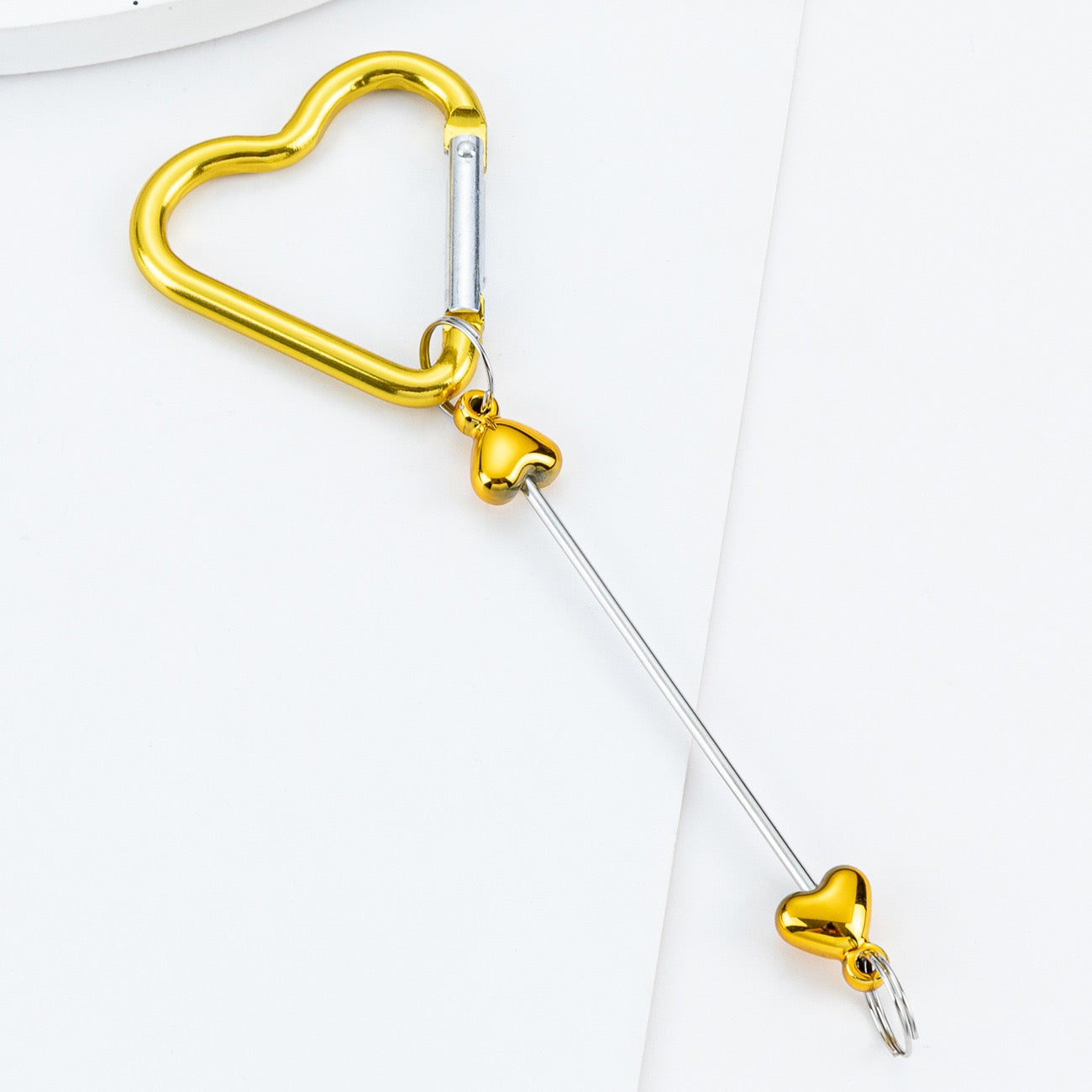 Beaded heart-shaped metal climbing buckle（6PCS）