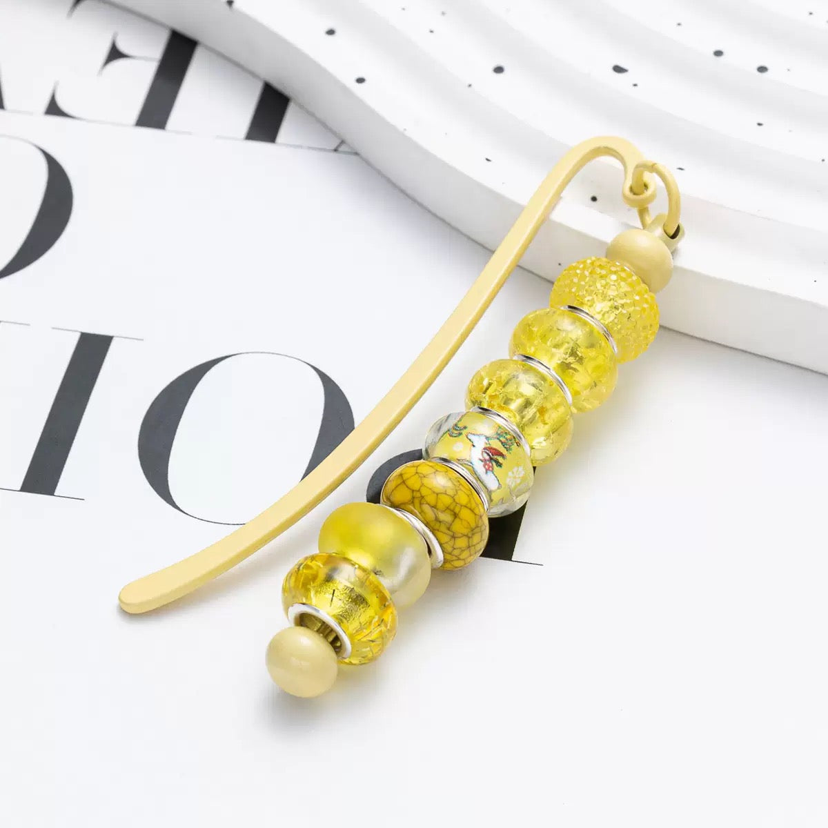 Metal beaded bookmark page clip（7PCS）
