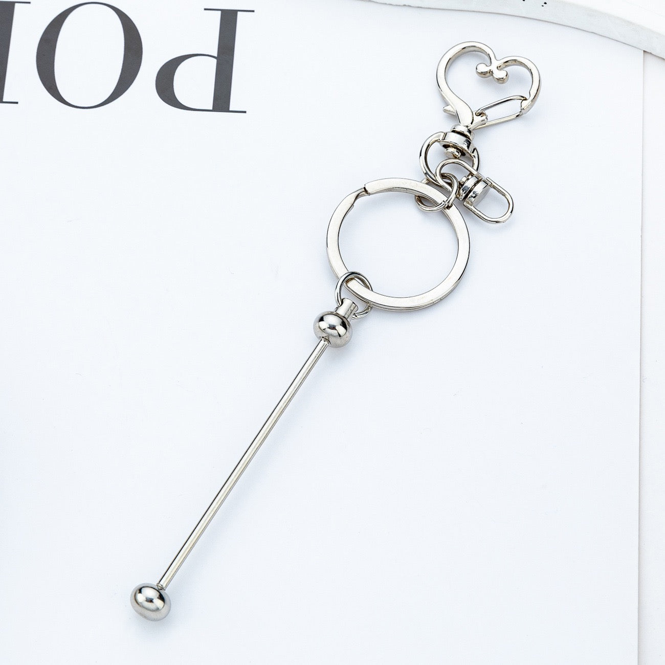 Beaded heart keychain pendant（6PCS ）
