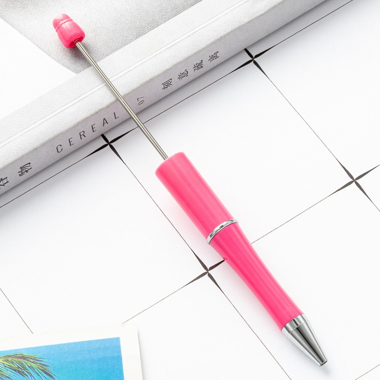 05--10PCS A bag DIY handmade bead pens, plastic ballpoint pens