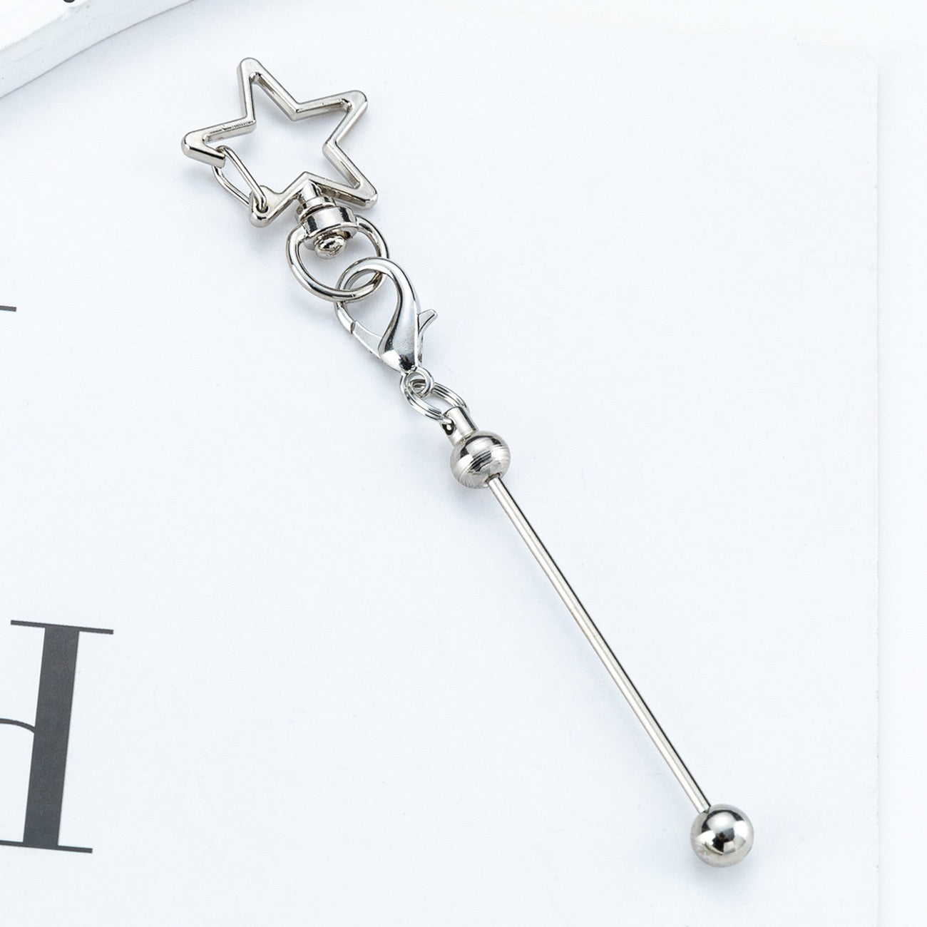 Beaded five-pointed star shaped keychain（6PCS）