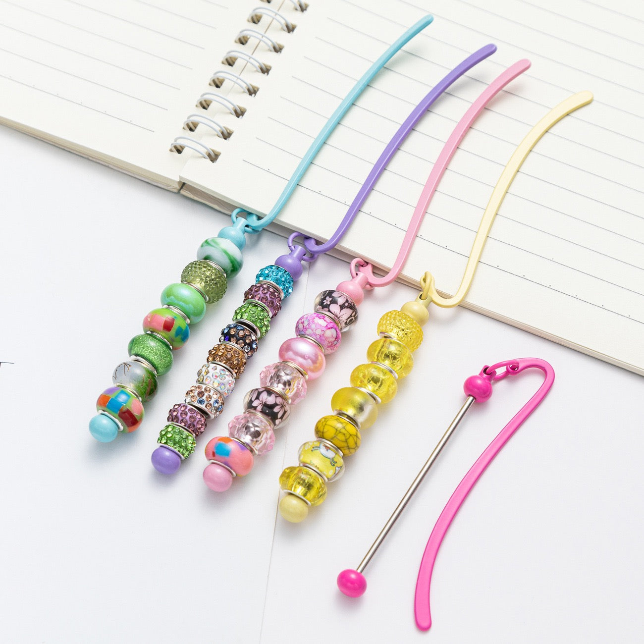 Metal beaded bookmark page clip（7PCS）