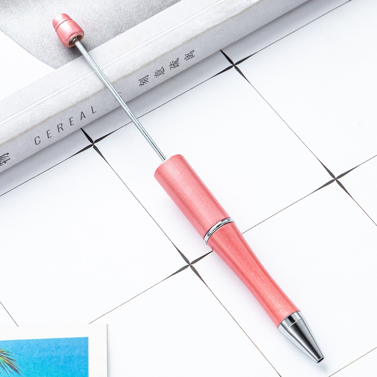 05--10PCS A bag DIY handmade bead pens, plastic ballpoint pens