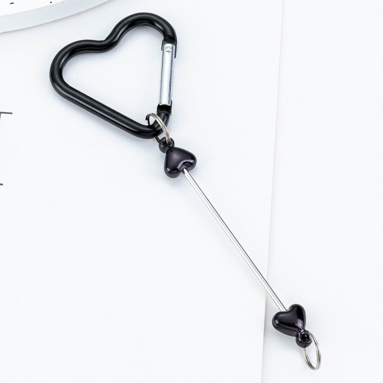 Beaded heart-shaped metal climbing buckle（6PCS）