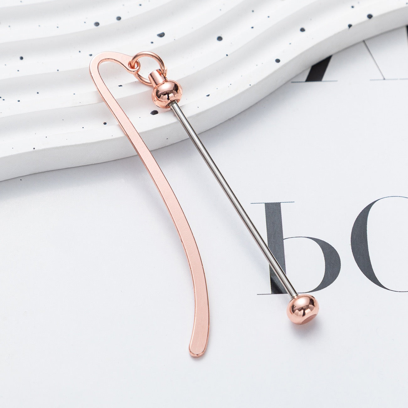 Metal beaded bookmark page clip（7PCS）