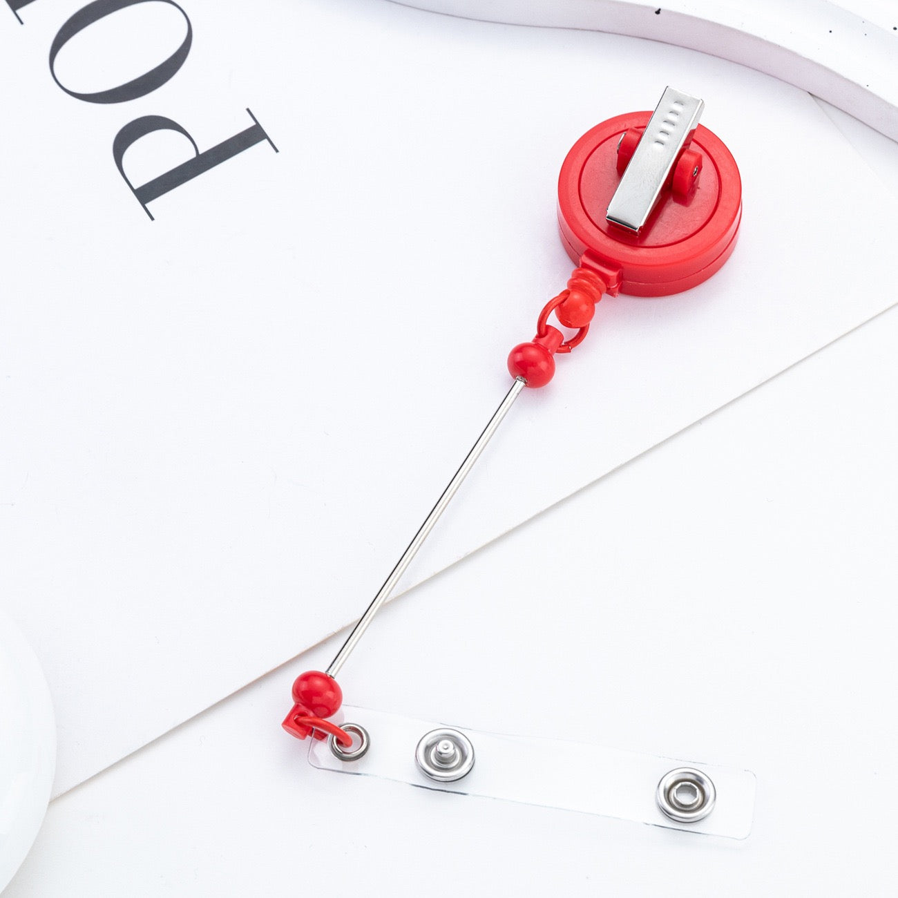 Bead-compatible rotating clip with telescopic easy-pull buckle（6PCS）