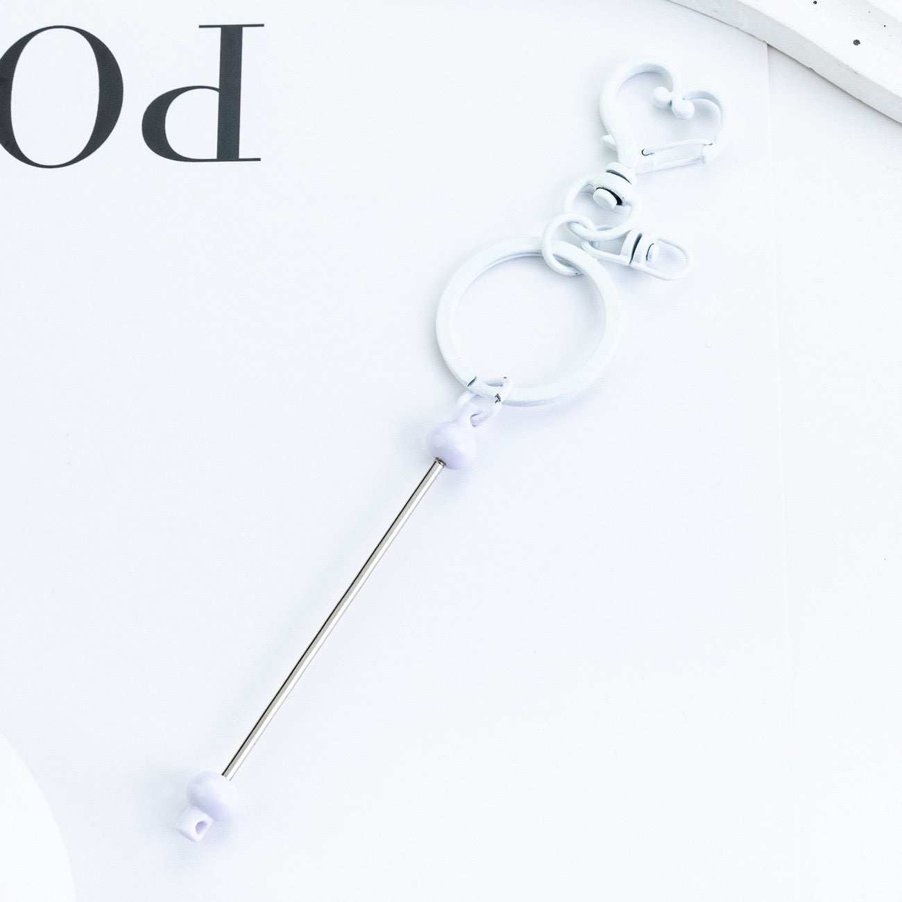Beaded heart keychain pendant（6PCS ）