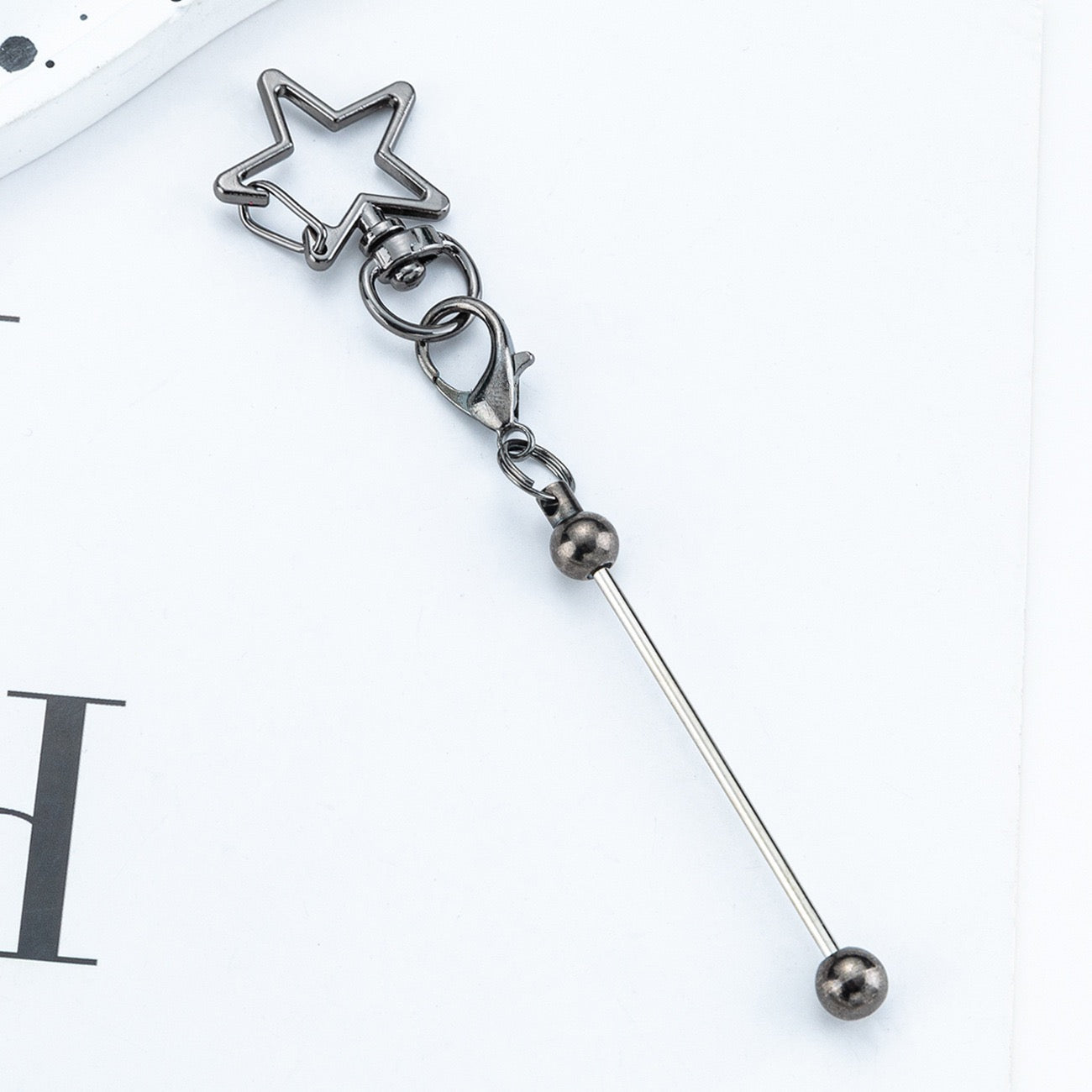 Beaded five-pointed star shaped keychain（6PCS）