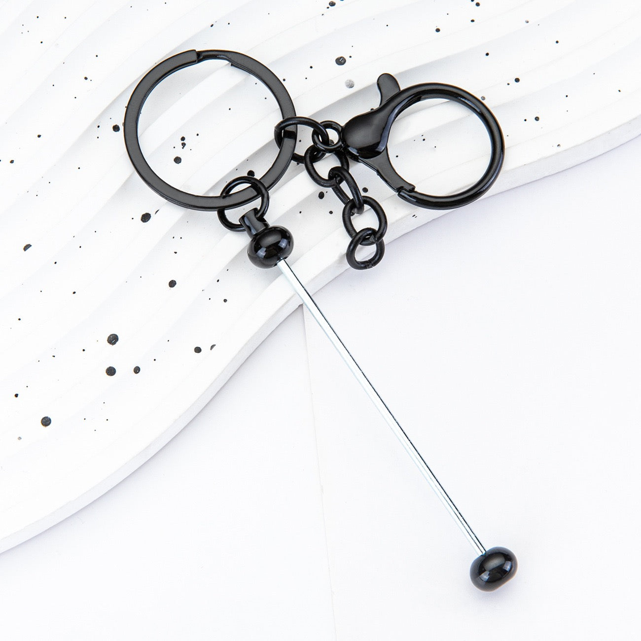 Beadable metal, colored keychain（6PCS）